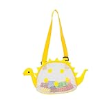 Beach Mesh Bag: Beach Shell Bag, diseño de malla, fácil de drenar agua de mar y arena. La linda forma de dinosaurio y el diseño de colores vibrantes son populares entre los niños. Estos bolsos de playa de malla son excelentes para guardar juguetes, trajes de baño, anteojos de sol, antiparras, refrigerios, etc.