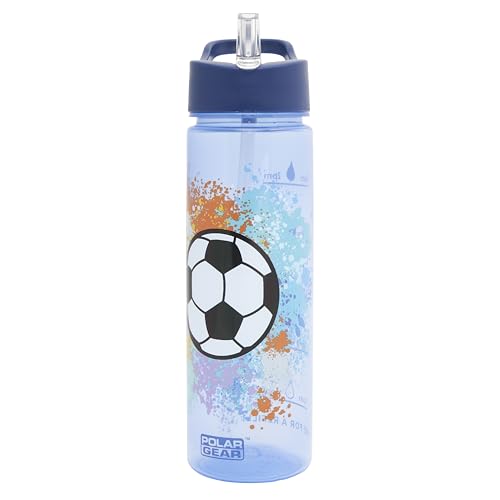 Polar Gear Football 600ml Kids Water Bottles with Straw Back