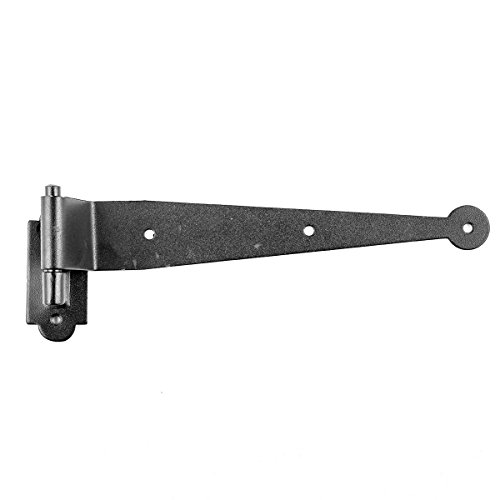 Renovators Supply Manufacturing Offset Lift Off Pintle Strap Hinge 11 In. Black Wrought Iron Pintle Strap Gate And Door Hinges With Hardware, Pack Of 2 #TOP2