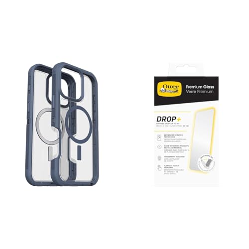 Coque Defender XT MagSafe iPhone 16 Pro Max OtterBox transparente et bleue antichoc