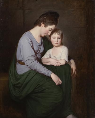 Pintura decorativa sobre lienzo de Ann con su hija Sybill, arte clásico de 60x90cm