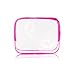 3Pcs Crystal Clear PVC Travel Toiletry Bag Kit for Women Men, Waterproof Vinyl Organizer Clear Makeup Bags with Zipper Handle Straps, Cosmetic Bag Pouch Carry on Airport Airline Compliant Bag Handbag