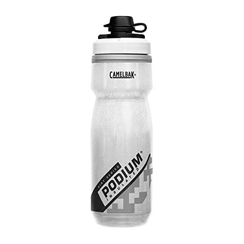 CamelBak Podium Dirt Series Chill Insulated Mountain Bike Water Bottle, Mud Protected Nozzle with Cold Retention, 21oz, White