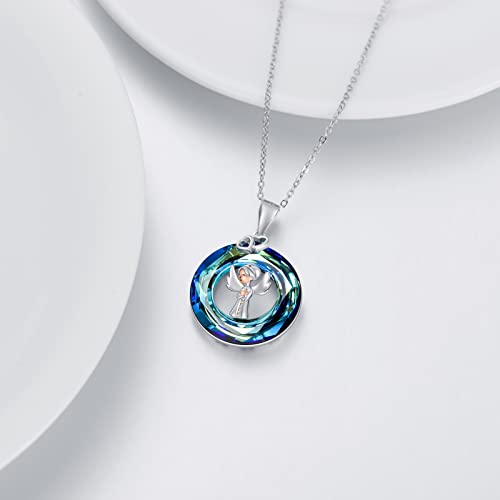 Portcas Nurse Crystal 925 Sterling Silver Necklace For Women, Medical Healthcare Worker Jewelry Necklaces For Nurse, Angel Wings Pendant Necklace Graduation Gift For Doctor, Best Friends #TOP1