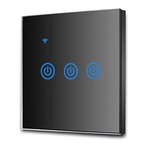 Extrastar 3-Wege-WLAN-Touch-Wandschalter Schwarz