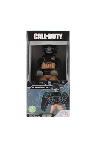 Power Up Factory Exquisite Gaming: Call of Duty: Lt. Simon "Ghost" Riley - Original Mobile Phone & Gaming Controller Holder, Device Stand, Cable Guys, Licensed Figure