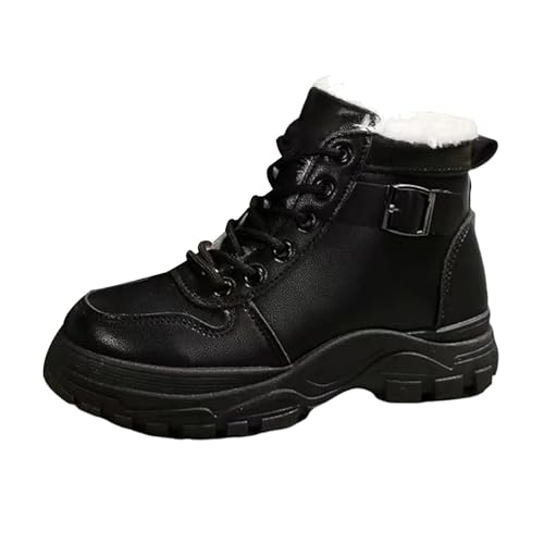 aterproof - Botines para mujer, botas de senderismo cálidas, botas de esquí al aire libre, gruesas, Black, 40 EU