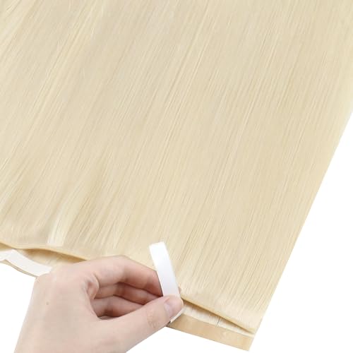 Image of Full Shine Tape in Weft Hair Extensions Human Hair, Ash Blonde 16 Inch | 90g 4 PCS, Invisible Tape in Hair Extensions, Genius Weft, Full Ends, Seamless Blend, Volume Support, Daily Styling
