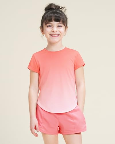 Stelle Girls Athletic Shirts Sports T-Shirt Crew Neck Summer Circular Bottom Basic Tee Tops for Kids Teen 5-15 Years2