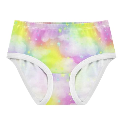 Joisal Cotton Girls Underwear Toddler Pastel Rainbow Gradient Stars Panties Little Girl Fun Print Kids Briefs Undies 2t
