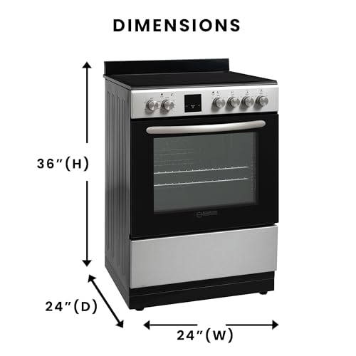 Equator Advanced Appliances ECR 244 Equator Stainless Steel Electric Stove With Convection Oven, Air Fryer & Ceramic Cooktop 24-Inch, 4 Burners - Kitchen Cooking Range thumb #1