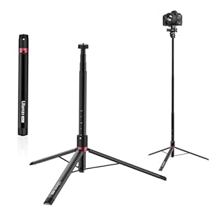 ULANZI AT-01 Extendable Light Stand Tripod, 59″ Portable Vlog Camera Tripod Stand, Aluminum Camera Tripod for Camera Video Light Smartphone, Lightweight for Travel