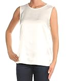 Kasper Women's Sleeveless Charmeuse Shell, Ivory, Large