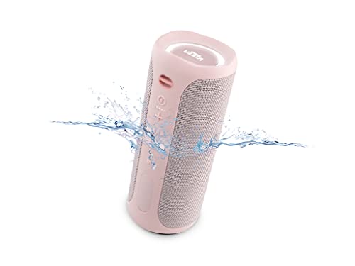 Vieta Pro Altavoz Bluetooth Potente, Resistente al Agua, 10H de Batería, Micrófono y Radio FM. Altavoz Portátil Grande True Wireless, Aux In, USB, Asistente de Voz y Sistema de Luces | Upper 3 Rosa