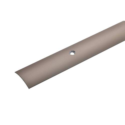 acerto 38165 Übergangsprofil aus Aluminium * 28mm breit * 1,5 mm Stark * Robust * Kratzfest Übergangsleiste für Teppich Laminat & Parkett Alu Übergangsschiene Schrauben und Dübel (135 cm, bronze hell)
