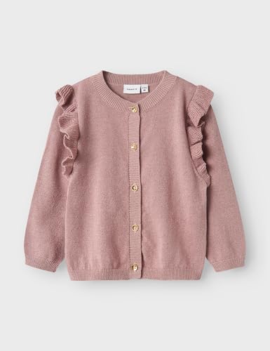 NAME IT Mädchen Nmfabinne Ls Knit Card Noos Strickjacke, Malvenfarben, 104 EU