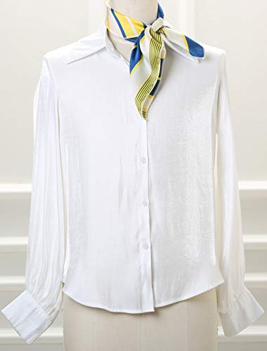 Allegra K 50cm Small Stripe Print Square Neck Wrap Scarves Head Scarf Kerchief Neckerchief Bandana for Women2