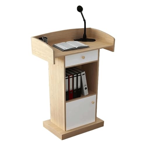 Elegante atril para iglesias y escuelas fabricado en madera con cajón organizador moderno