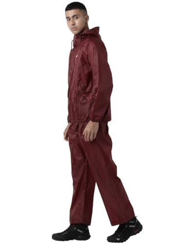 Image of Wildcraft Men Rain Jacket | Hooded Waterproof Design With Adjustable Drawstring & Elasticated Cuffs | 100% Polyester Breathable Fabric For Monsoon Travel & Daily Wear