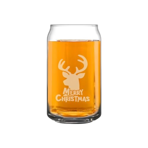 Flashideas Christmas Deer Beer Glass Set, 16oz Tumbler