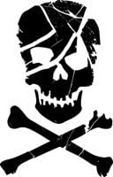 Scarred Skull and Crossbones Stencil - 6 Inch (At Longest Point) - 7.5 Mil Standard