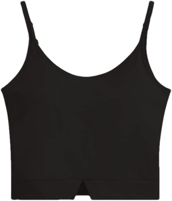 Wvapzxx Women Tank Top With Chest Pad Adjustable Breathable Stretchable Crop Top Camisoles Sexy Casual Tube Vest
