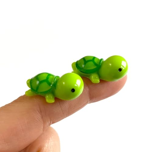Mini Resin Turtle, Dollhouse Miniature Tiny Resin Turtle, Terrarium Fairy Garden Dolls Toy, Mini Micro Landscaping Decoration (2 PCS)