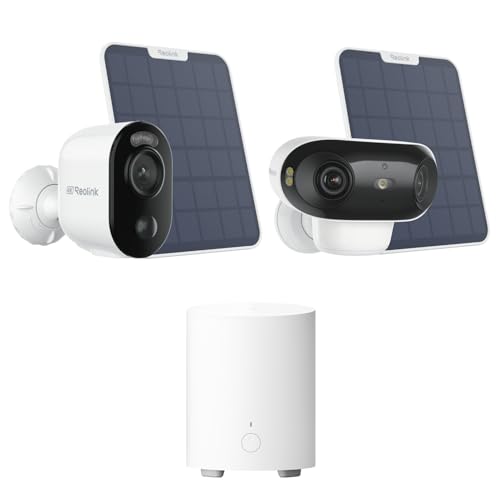 Reolink 4K Solar Außen-Sicherheits-Bundle: Argus 3 Ultra + Argus 4 Pro Akku WLAN Kameras mit Solarpanel & Home Hub Mini, ColorX Nachtsicht, KI-Erkennung, Lokaler Speicher