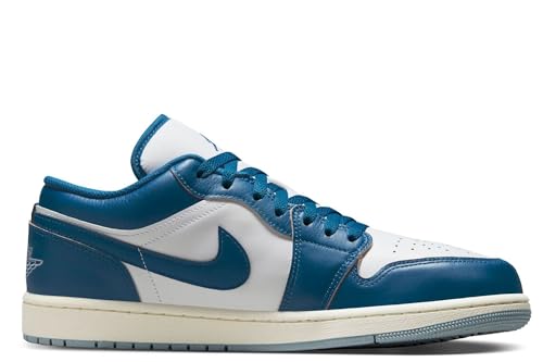 NIKE Air Jordan 1 Low SE Men's Shoes (FN5214-141, White/Blue Grey/Sail/Industrial Blue) Size 82