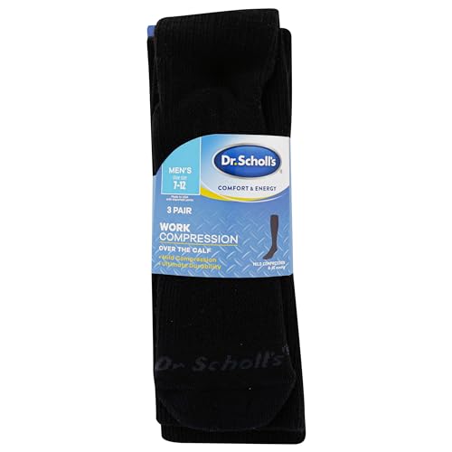 Dr. Scholl's Men's Athletic & Work Compression Over The Calf Socks-1 & 3 Pair Packs-Fatigue Relief3