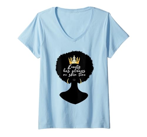 Donna La bellezza della regina africana non ha sempre il tono della pelle Donne Maglietta con Collo a V