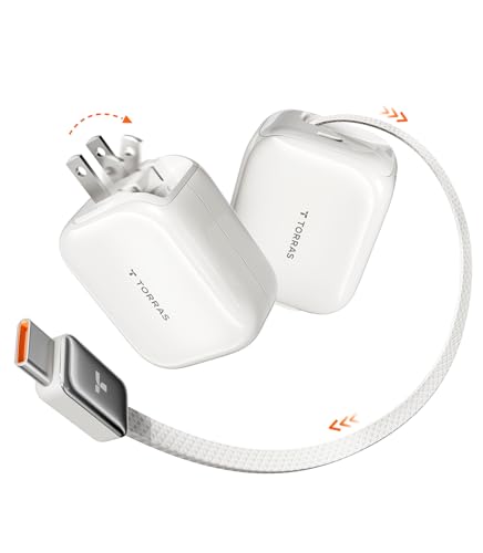 Image of TORRAS FlexLine 35W USB C Charger, Dual-Port GaN Retractable Charger