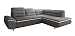 Produktbild New Level Ecksofa SOLUTION / L-Form mit Ottomane rechts / mit Schlaffunktion / inkl. verstellbare Kopfteile / 278 x 79 x 208 cm (BxHxT) / grau - weiß