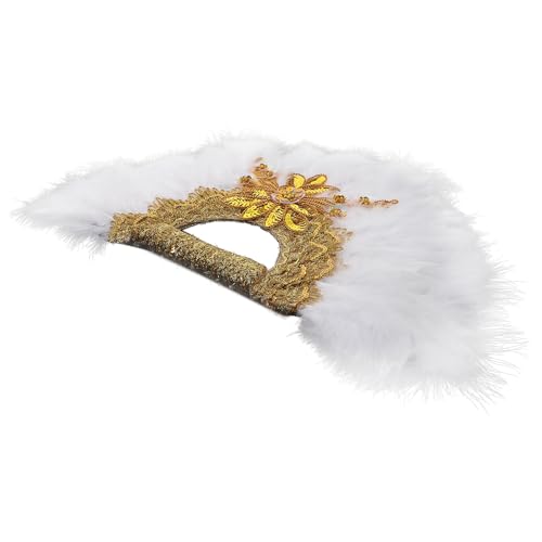 Éventail à plumage blanc parfait pour une réception de mariage en plein air