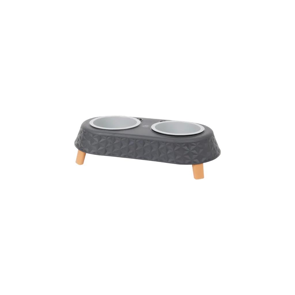 Raised Pet Bowl with Stand with Double Bowls for Dogs and Cats