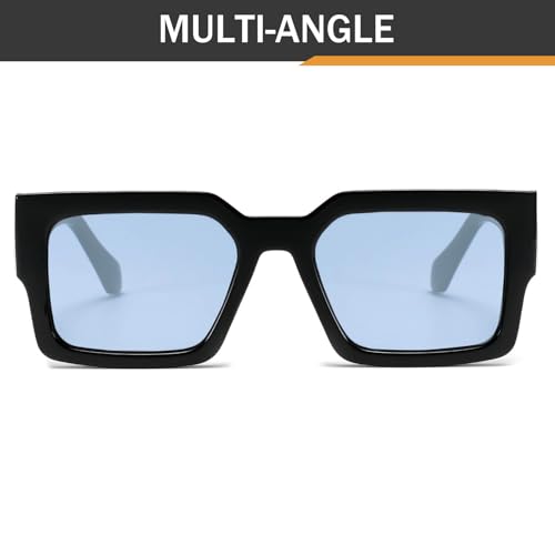 Rectangular Thick Frame Sunglasses Men Women Fashion Trend Square Black Frames 80s 90s Retro Eyeglasses3