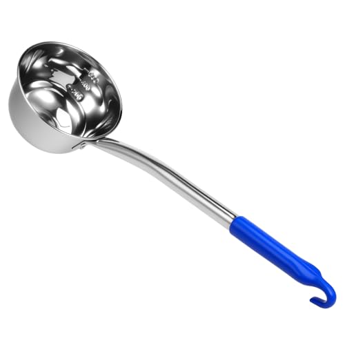 Mikinona 長柄ステンレス製水ひしゃく 耐久性丈夫な調理用おたま 清掃簡単ノンスティック表面 吊り下げ収納可能でキッチン ガーデンに