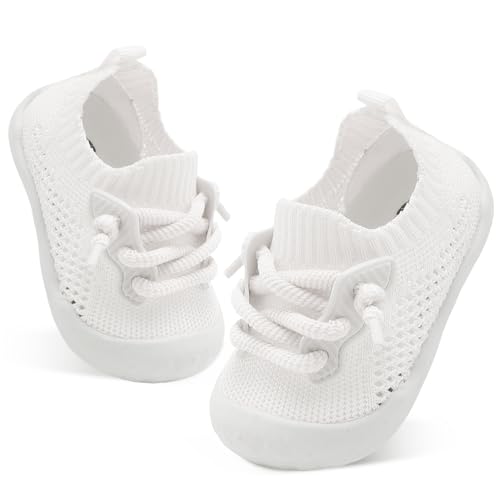 BARERUN Baby Shoes Baby First Walking Shoes Infant Sneakers Wide Toe Box Slip on Shoes Soft Sole Baby Boys Girls Crib Shoes Toddler Breathable Lightweight House Sock Shoes