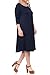Pastel by Vivienne Women's Plus Size 3/4 Sleeve A-Line Swing Midi Dress – Flowy, Stretchy, Casual, and Comfortable Fit for All-Day Wear 3X-Large Navy