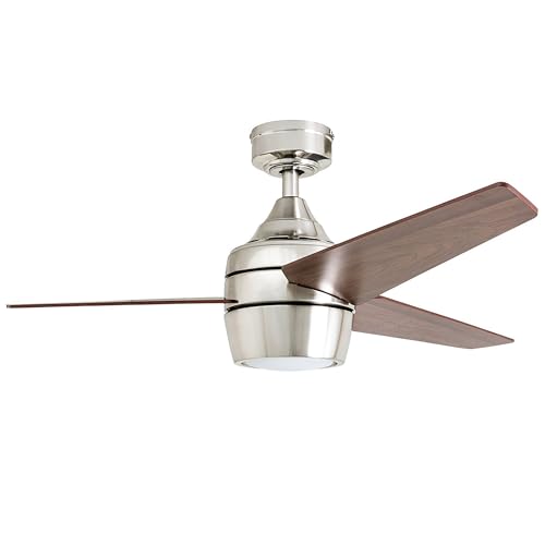 Honeywell Ceiling Fans Eamon Modern 52 Inch Ceiling Fan with Light, Remote Control Fan, LED Indoor Fan with 3 Blades, Brown Maple and Black Blade Finish Options, Brushed Nickel (50604-01) - image 9