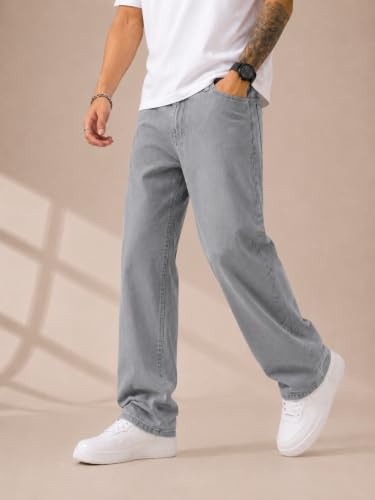 Image of Men's Comfortable Casual Denim Jeans || Straight Fit (Jean) for Men || Regular Fit Mid Rise Flat Front Full Length Jeans for Men| Modern & Fashionable for Casualwear