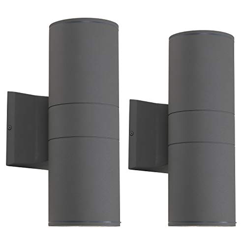 image for Modern Outdoor Wall Light 2 Pack, LMS 2-Light Aluminum Outdoor Wall Sc