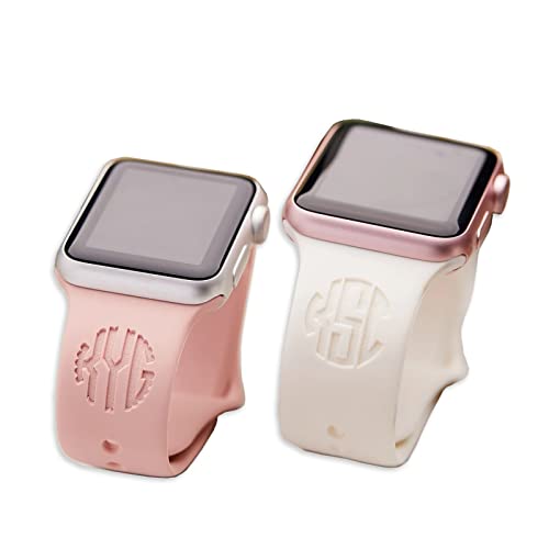Personalized Laser Engraved Name Watch Band iWatch Strap 38mm - 44mm Monogram Compatible Apple Watch...