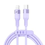 BASETEC シリコン充電ケーブル Type-C to Type-C Light 1.5m 【急速充電対応】 高耐久・やわらか素材 USB-Cケーブル Phone16 15 Android Pad ノートPC対応 充電コード 充電器 (27W, パープル, 1.5m)