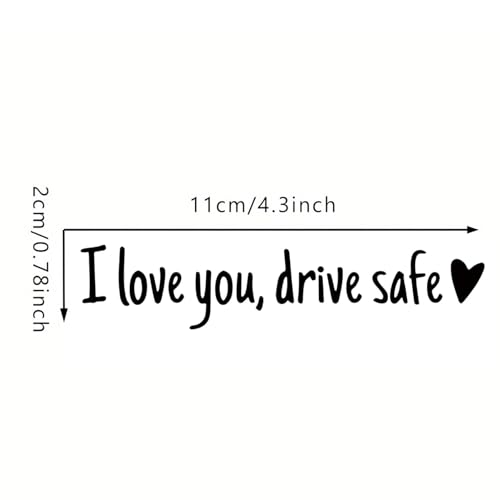 3 Stück Aufkleber I Love You Drive Safe, Auto Aufkleber Spiegel Außen Ich Liebe Dich, 11 X 2 cm Vinyl-Aufkleber Wasserdichter Für Autospiegel, Ausgefallene Autozubehörteile