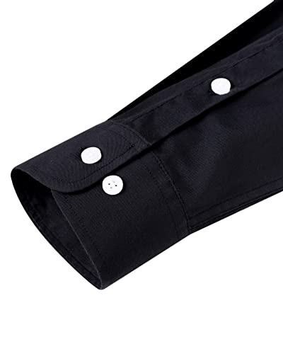 Image of Alimens & Gentle Mens Solid Oxford Shirt Long Sleeve Dress Shirt Work Casual Button Down Shirts with Pocket