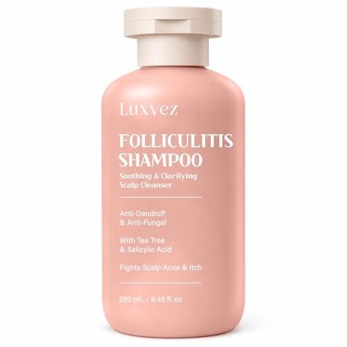 Antifungal Shampoo for Women Folliculitis Treatment: Seborrheic Dermatitis Shampoo for Flaky & Itchy Scalp Relief - Psoriasis Shampoo with 2% Salicylic Acid & Sophora Flavescens Root - 8.45 fl. oz