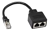 【RJ45 Ethernet Splitter multifunción】 Puede convertir fácilmente la conexión RJ45 en dos enchufes RJ45, lo que permite que dos computadoras compartan DSL de alta velocidad, módem por cable y puertos Ethernet sin la necesidad de un enrutador.