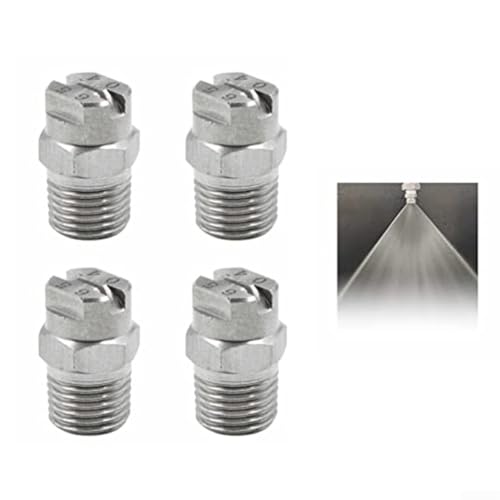 Image of Stainless Steel Fan Nozzle 65 Degree Spray Pattern for Pressure Washer Systems with 14mm External Thread and 1.3mm Flow Hole 4pcs