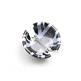 Gray/Black Union Jack UK Flag ABS Sticker Cover Trim Cap for Mini Cooper ONE S JCW F Series F55 Hardtop F56 Hatchback F57 Covertible 2016+ (Interior Door Handle 2 Pieces)